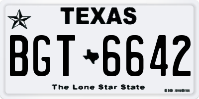 TX license plate BGT6642