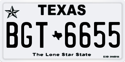 TX license plate BGT6655