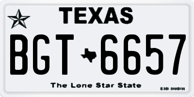TX license plate BGT6657