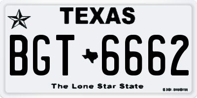 TX license plate BGT6662