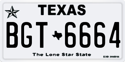 TX license plate BGT6664
