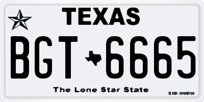 TX license plate BGT6665