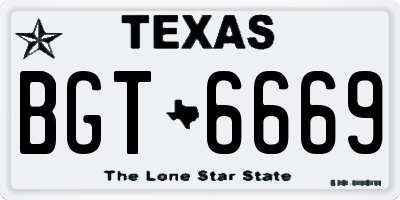 TX license plate BGT6669