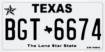 TX license plate BGT6674