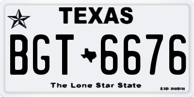TX license plate BGT6676