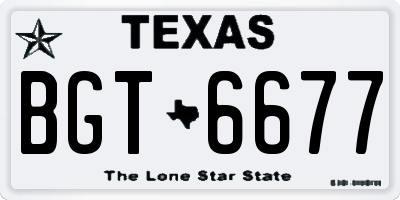TX license plate BGT6677