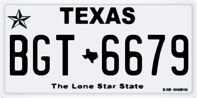 TX license plate BGT6679