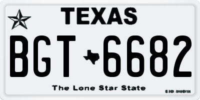 TX license plate BGT6682