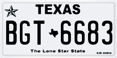 TX license plate BGT6683