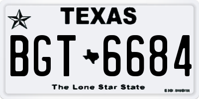 TX license plate BGT6684