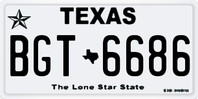 TX license plate BGT6686