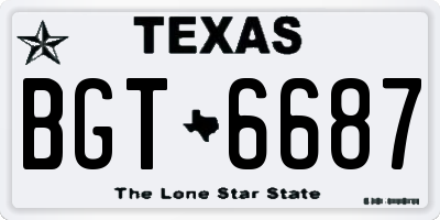 TX license plate BGT6687
