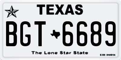 TX license plate BGT6689
