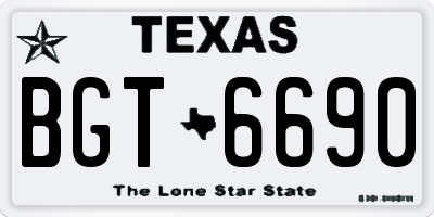 TX license plate BGT6690