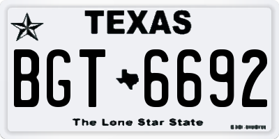 TX license plate BGT6692