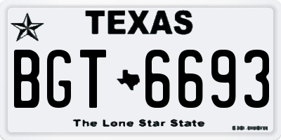 TX license plate BGT6693