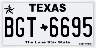 TX license plate BGT6695