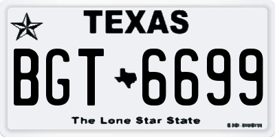 TX license plate BGT6699