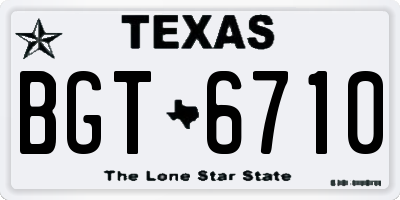 TX license plate BGT6710