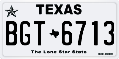 TX license plate BGT6713