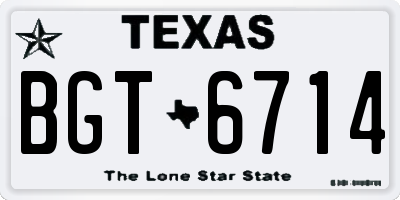 TX license plate BGT6714