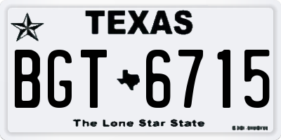 TX license plate BGT6715