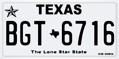 TX license plate BGT6716