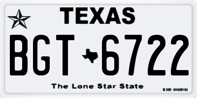 TX license plate BGT6722