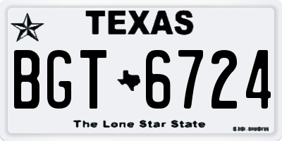 TX license plate BGT6724