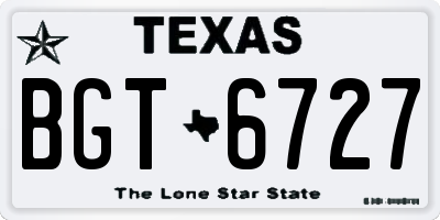 TX license plate BGT6727