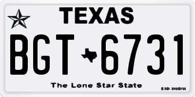 TX license plate BGT6731