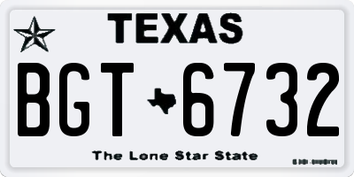 TX license plate BGT6732