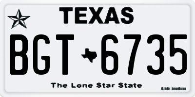 TX license plate BGT6735