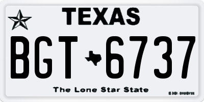 TX license plate BGT6737