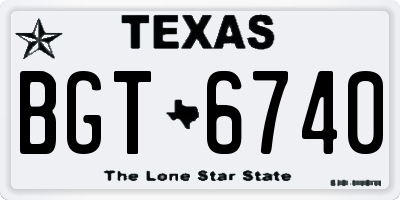TX license plate BGT6740