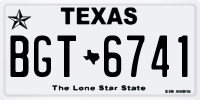 TX license plate BGT6741