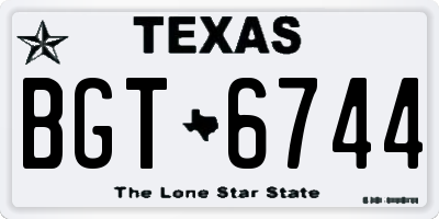 TX license plate BGT6744