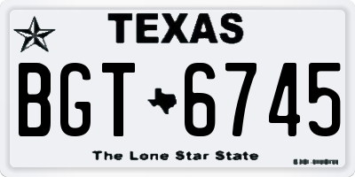 TX license plate BGT6745