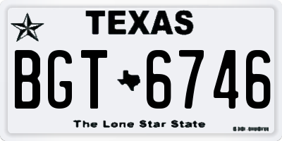 TX license plate BGT6746