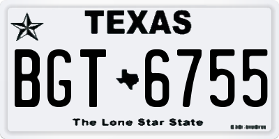TX license plate BGT6755