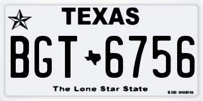 TX license plate BGT6756