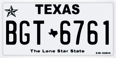 TX license plate BGT6761