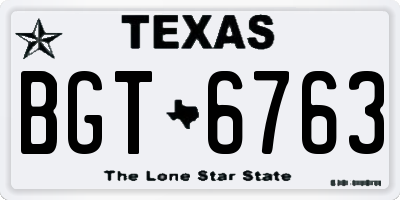 TX license plate BGT6763