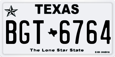 TX license plate BGT6764