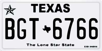 TX license plate BGT6766