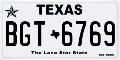 TX license plate BGT6769