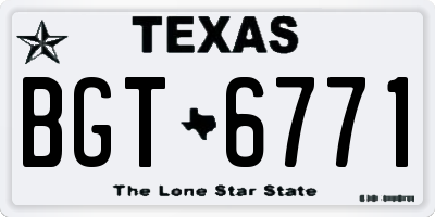TX license plate BGT6771