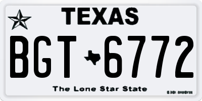 TX license plate BGT6772