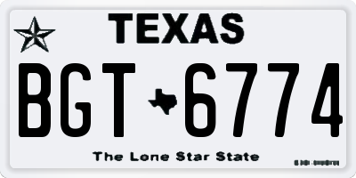 TX license plate BGT6774