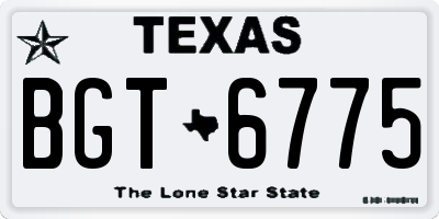 TX license plate BGT6775